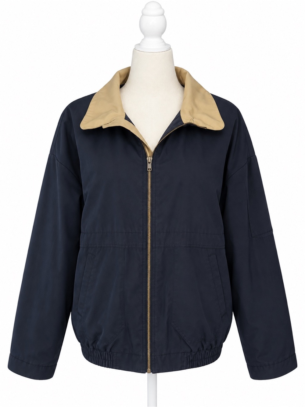 Cintas Navy Quilted Lined Work Jacket Mens Large Utility Zip Coat Gorpcore